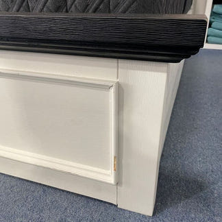 Hampton Queen Timber Bed - White/Charcoal