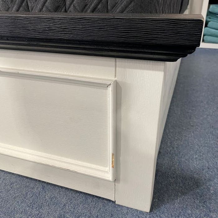 Hampton Queen Timber Bed - White/Charcoal