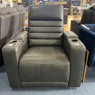 Quentin Electric Recliner Leather Armchair - Black