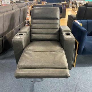 Quentin Electric Recliner Leather Armchair - Black