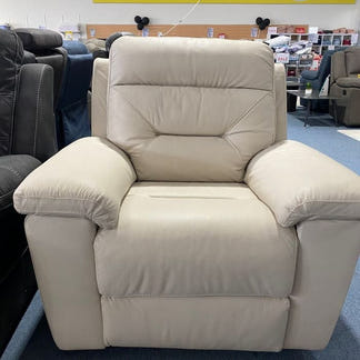 Renato Electrical Recliner Leather Armchair - Taupe
