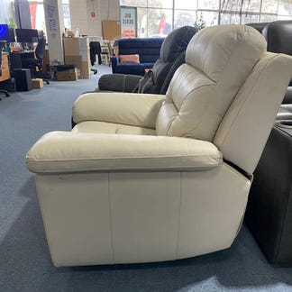 Renato Electrical Recliner Leather Armchair - Taupe