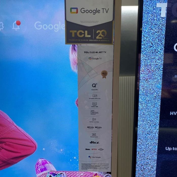 TCL 65 Inch NXTFRAME 4K QLED Smart TV with Google TV