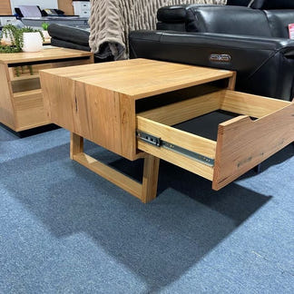 Xavier Single Drawer Lamp Table - Oak/Natural