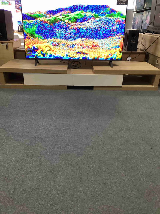 Tauris Lowline Split 1600-2500mm Entertainment Unit - Light Oak/White