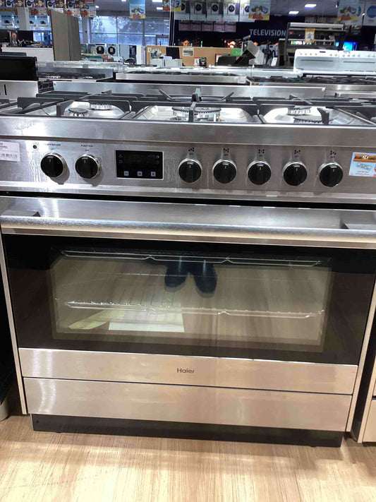 Haier 90cm Freestanding Dual Fuel Cooker - Stainless Steel